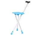 thumbnail image 1 of Silla plegable al aire libre de la muleta del trípode de la ayuda del bastón del metal con el color azul del asiento, 1 of 14