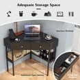 thumbnail image 5 of Costway Corner Desk with Built-in Charging Station Storage Drawers & Open Shelves Office Black, 5 of 10