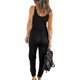 thumbnail image 3 of Mono ajustado sin mangas con cuello en V para mujer, mono informal de verano con cordones, mono largo, 3 of 4