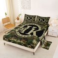 thumbnail image 2 of Erosebridal Boys K Personalized Initial Queen Sheet Sets 4 Pieces,Abstract Camouflage Bed Set, 2 of 5