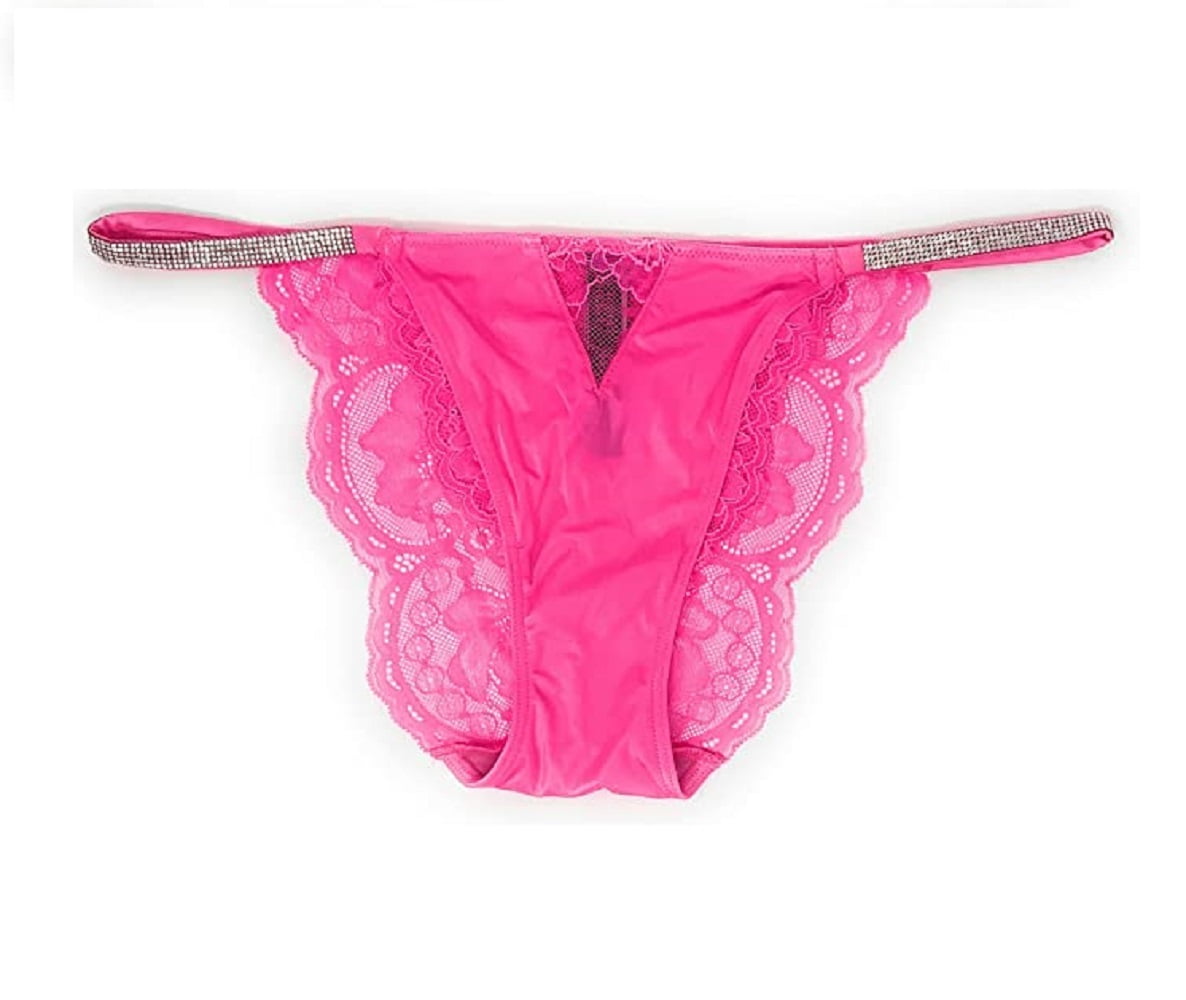 Cheap Price Shiny Crystal Sexy Bling Diamond Underwear Briefs Pink