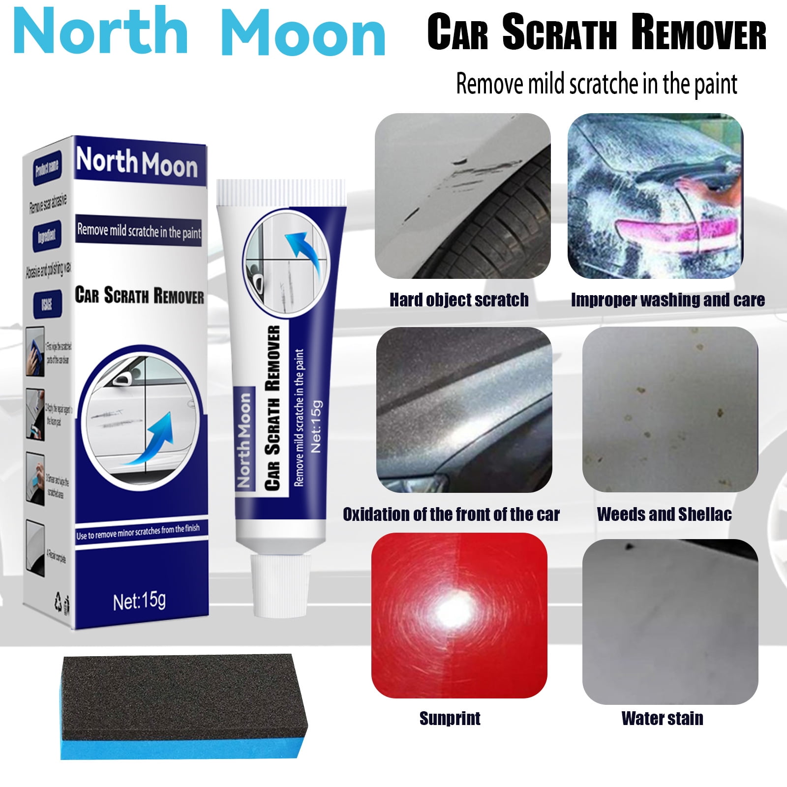 Erase Car Scratches With Sponge, Car Scratch Remover, Car Water