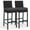 dark grey, variant on Danolapsi Patio Wicker Barstools With Cushions, Outdoor Wicker Bar Stools Set of 2, Outdoor Rattan Bar Height Stool Set Armless for Backyard, Poolside