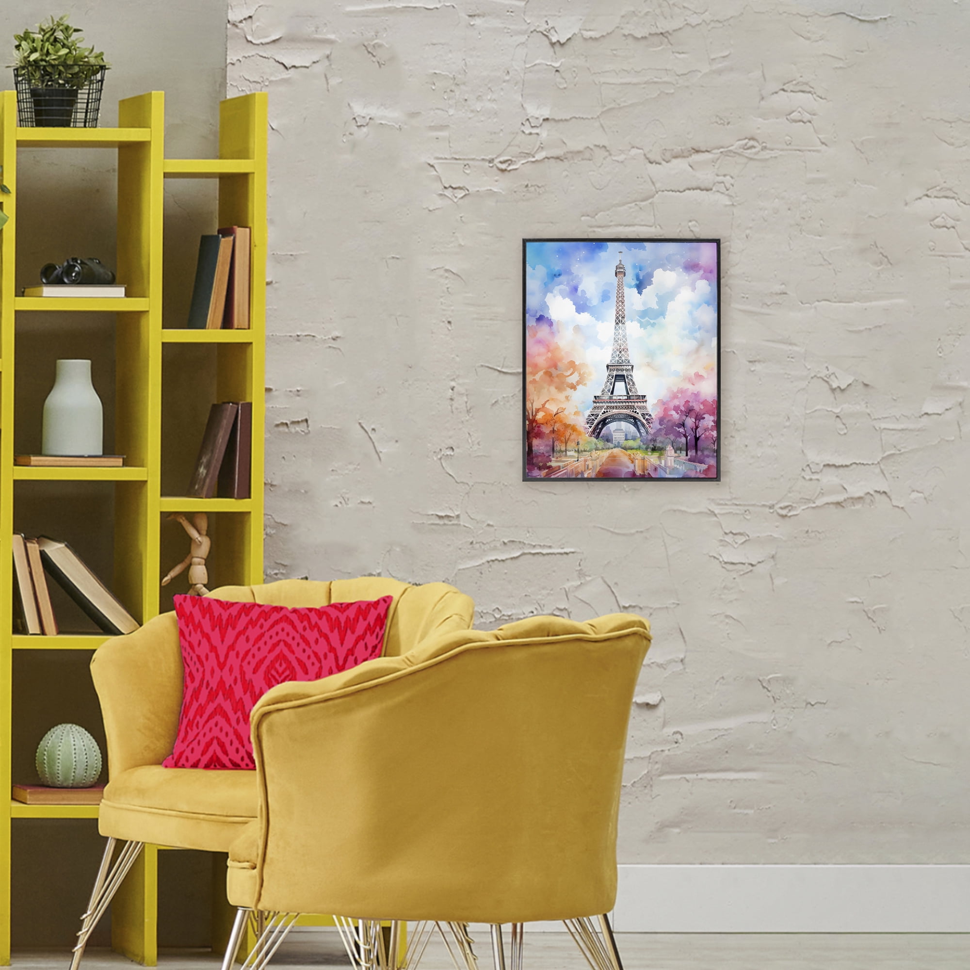 Stupell Industries Pastel Paris Springtime Tower Black Framed Giclee Art, design by Creative Studio