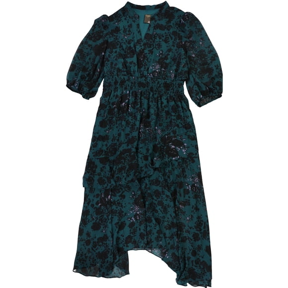 Taylor Womens Chiffon Midi Mini Dress, blue, 2