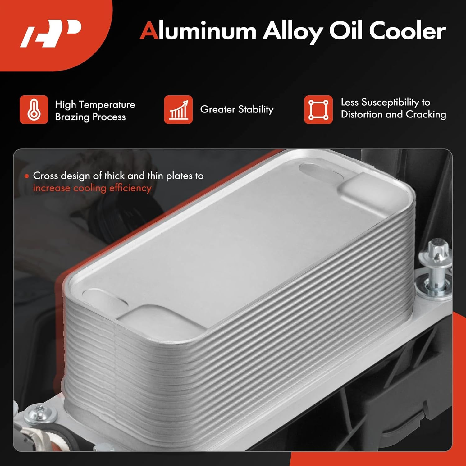 A-Premium Engine Oil Cooler and Oil Filter Housing [with Gasket] Compatible with Mercedes-Benz Vehicles - 2014-2023 - CLA250, GLA250, GLA35 AMG, A220, A35 AMG, GLB250, GLB35 AMG - 2.0L