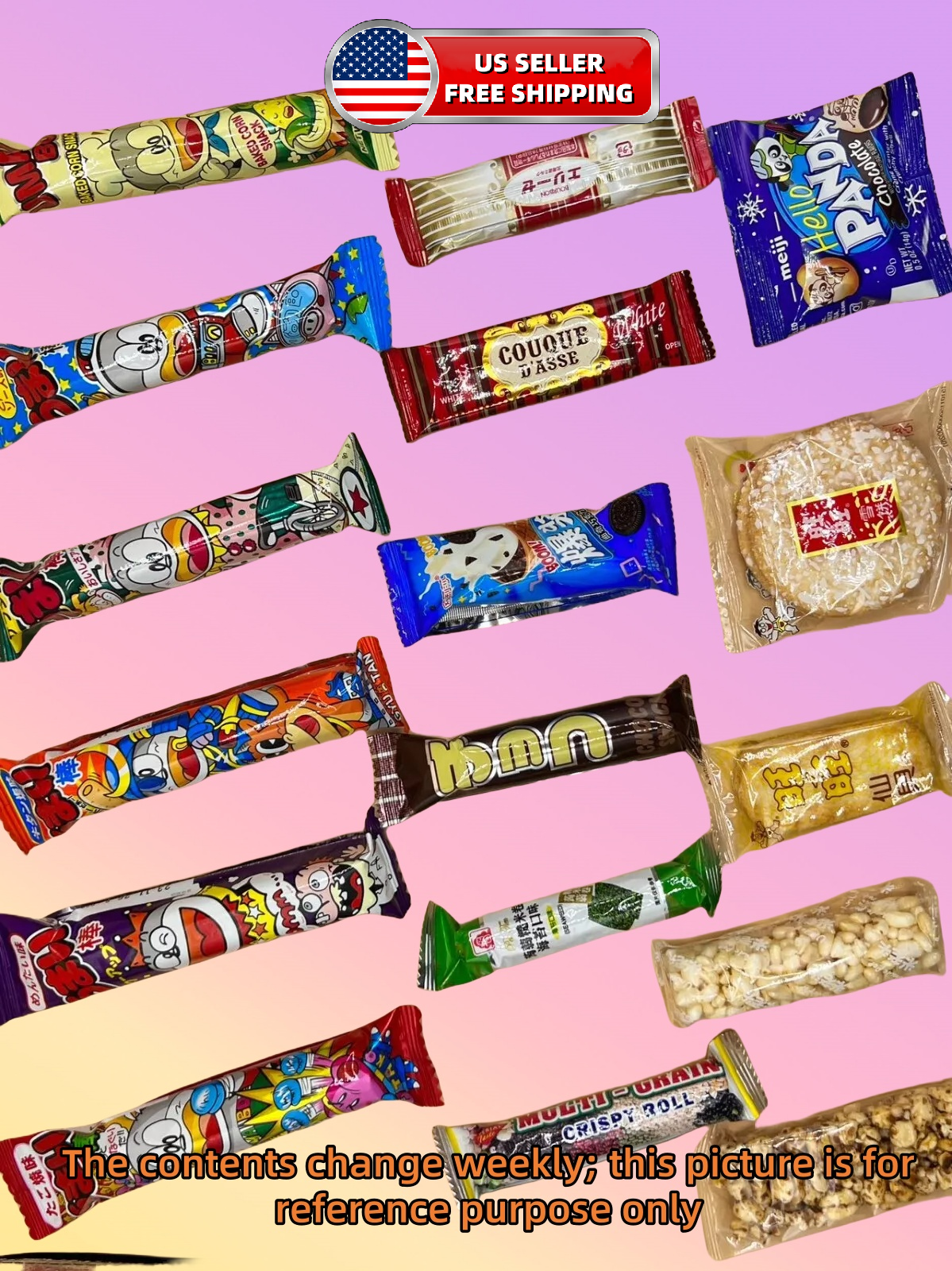 Free Ship-100 Piece Asian Candies Snacks Variety Snack Box, Japanese, Korean, Chinese