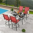 thumbnail image 2 of Patio Festival Metal 6-Piece Outdoor Dining Set in Black/Red, 2 of 8