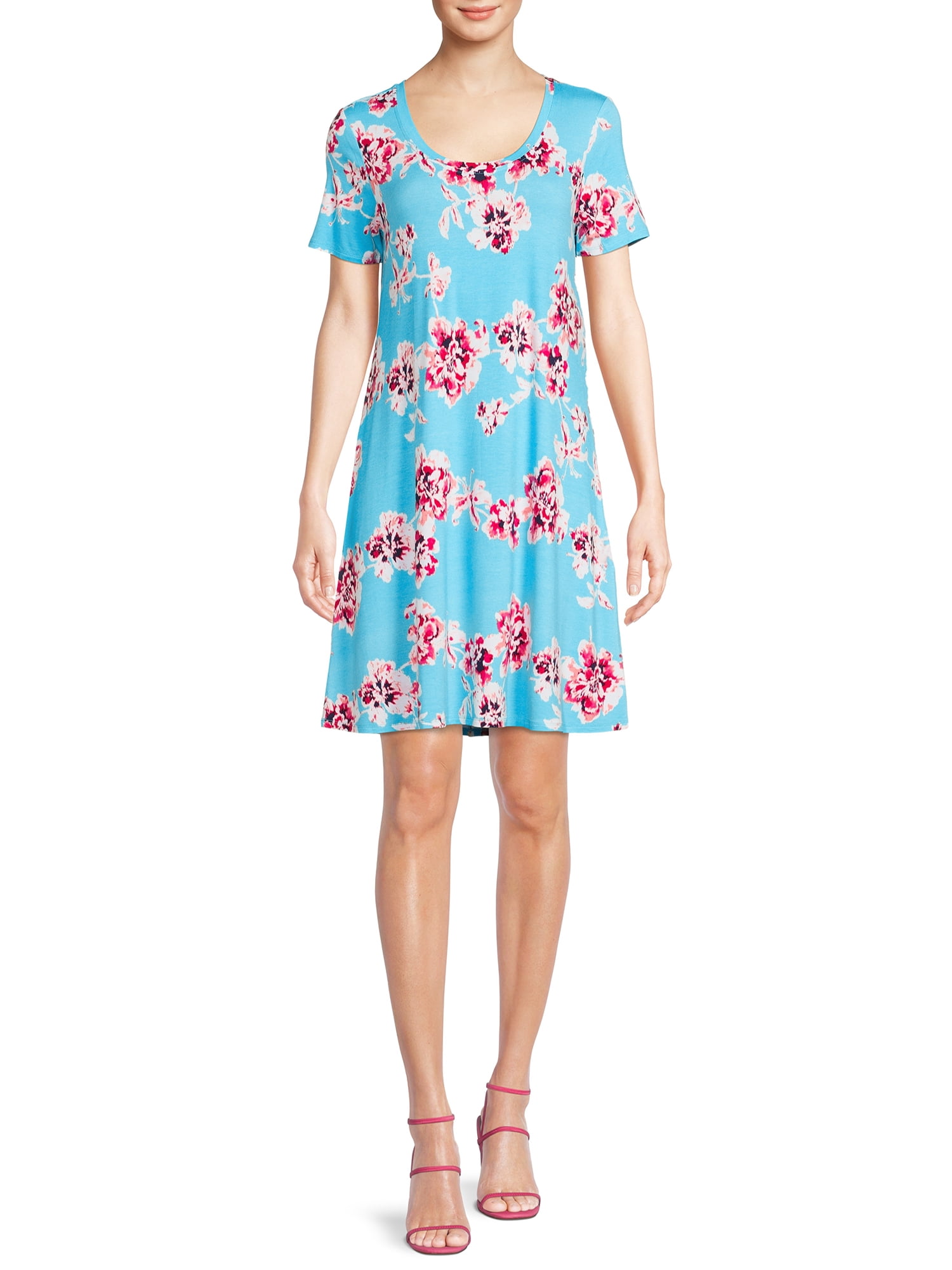 The Pioneer Woman Scoop Neck Dress with Short Sleeves, Women's