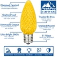 thumbnail image 2 of Novelty Lights Yellow C9 LED Faceted Christmas Replacement Bulbs Dimmable 25 Pack, 2 of 6