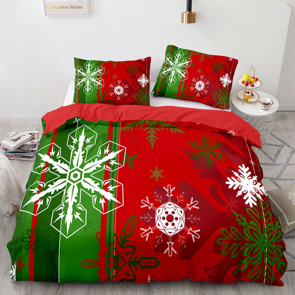 3 Pieces Christmas Tree Reindeer Snowman Santa Claus Xmas Comforter