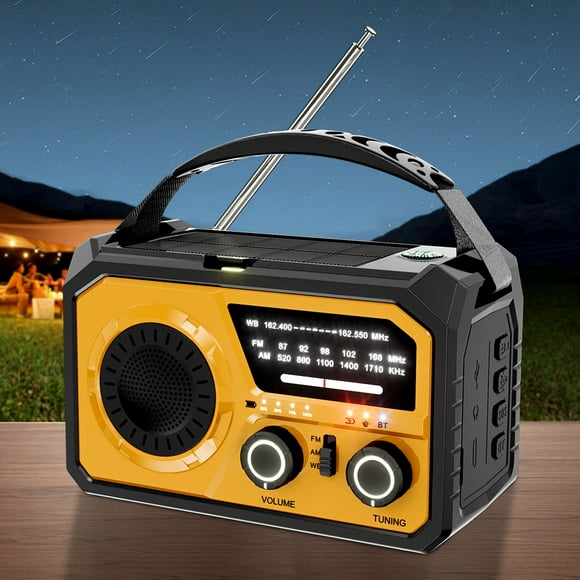Peggybuy 16000mAh AM/FM/WB NOAA Emergency Weather Radio LED Flashlight Reading Lamp Bluetooth-Compatible 5.3 Speaker for Outdoor Survival