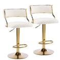 thumbnail image 7 of Zimtown Set of 2 Swivel Barstools, Luxe Padded 24" Counter Bar Stool Adjustable Height with Footrest for Kitchen Island, Bar, Dining Room, Beige & Gold, 7 of 7