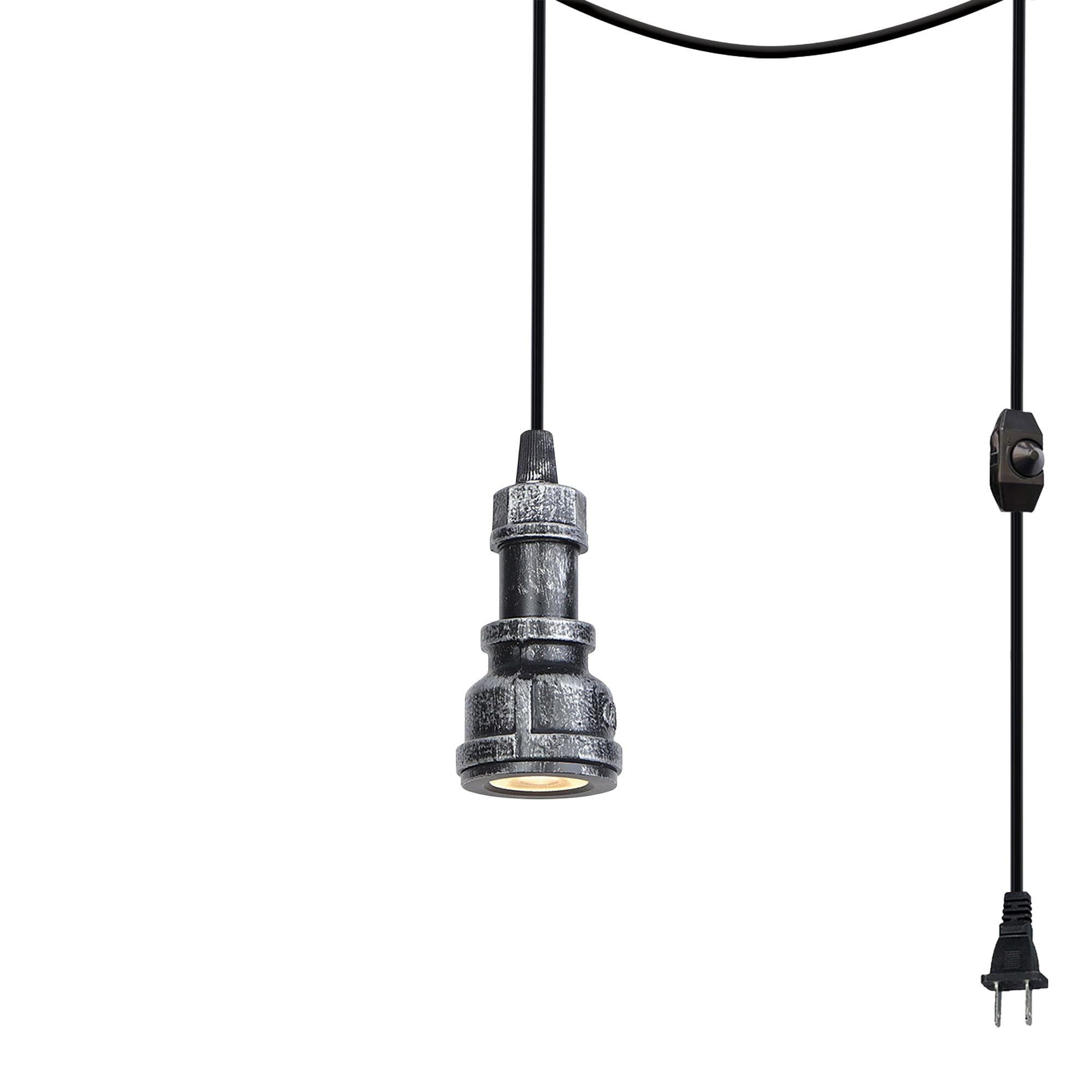 Kiven Plug in Pendant Light,Industrial Hanging Light with 15FT Plugin