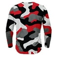 thumbnail image 4 of Dagegui Men's Camo Henley Shirts Long Sleeve Crewneck Button Shirt Big and Tall Camouflage Athletic Tees Fall Outdoor Hiking Camping Tops Red S, 4 of 4