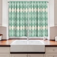 thumbnail image 2 of Ambesonne Aqua Kitchen Curtains, Triangle Shapes Abstract, 55"x39", Turquoise Pale Blue, 2 of 3