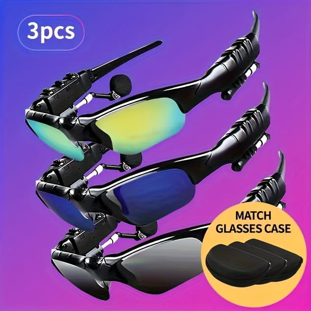 Smart Bluetooth Glasses Audio Sunglasses, Wireless Open Ear Headphones with Mic, Hands-Free Calling Music for Driving Outdoor Sports