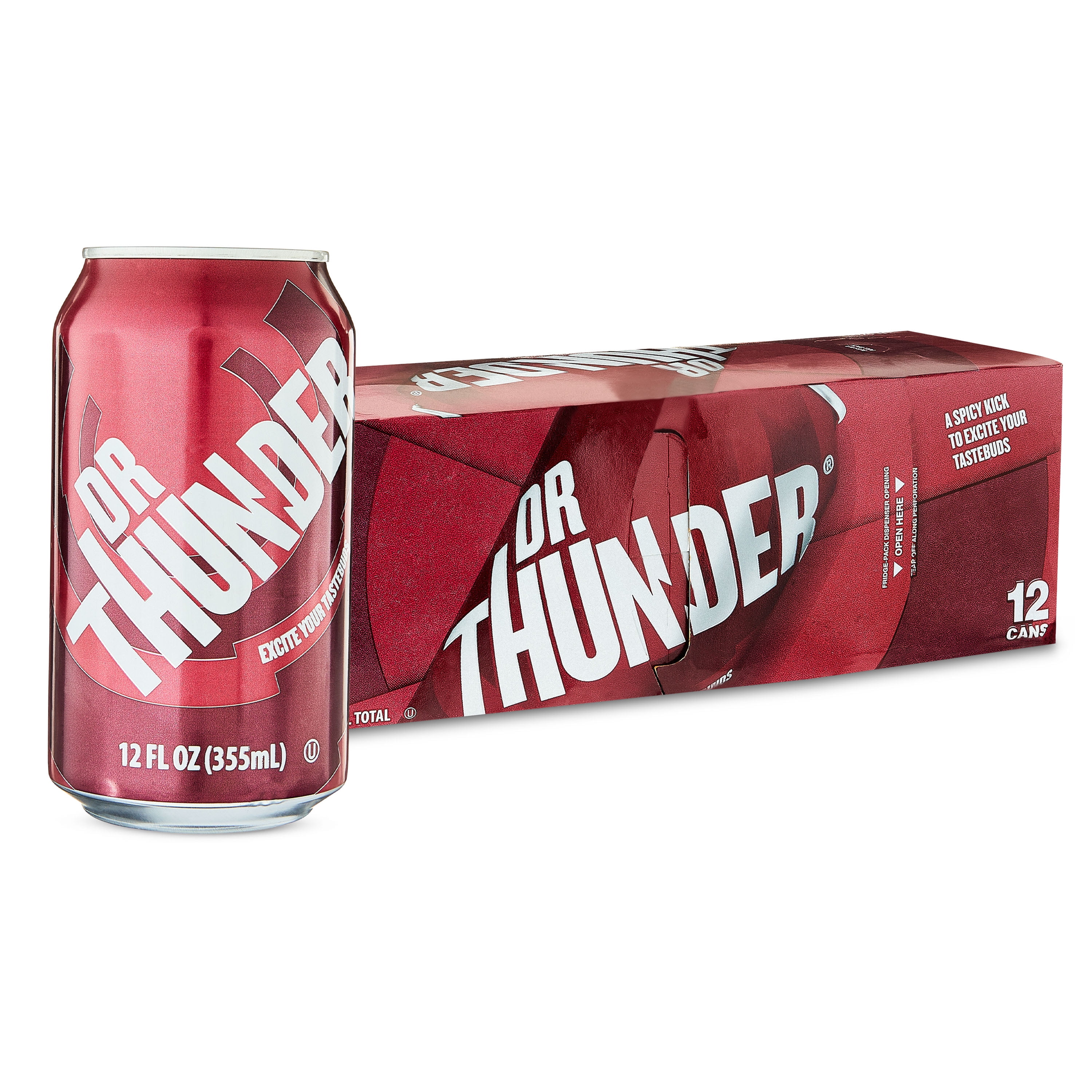 (2 pack) Great Value Dr Thunder Soda Pop, 12 fl oz, 12 Pack Cans