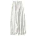 thumbnail image 2 of uublik Women's Linen Pants White High Waisted Wide Leg Trendy Strechy Loose Straight Cropped Pants with Pockets, 2 of 5