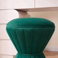 thumbnail image 4 of Multifunction Velvet Ottoman, Upholstered Vanity Stool Chair, Sturdy Round Footstool for Makeup, Living Room, Bedroom, Entryway, Beige, 4 of 16