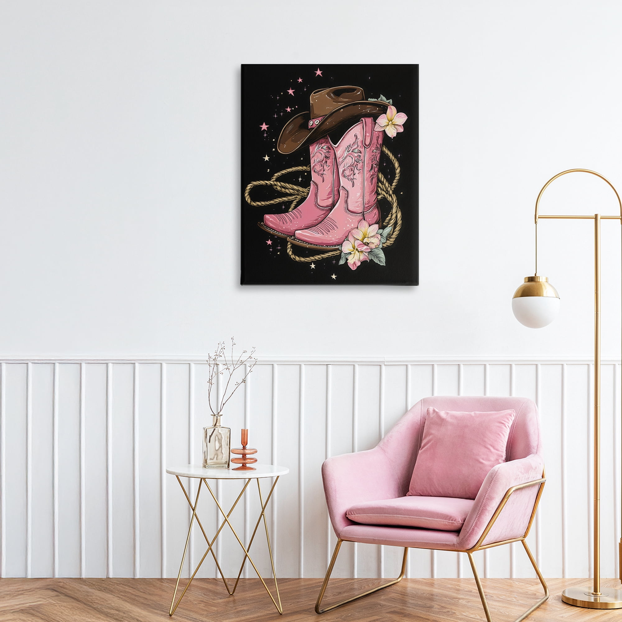 Stupell Industries Western Chic Pink Boots Canvas Wall Art, design by Creative Studio