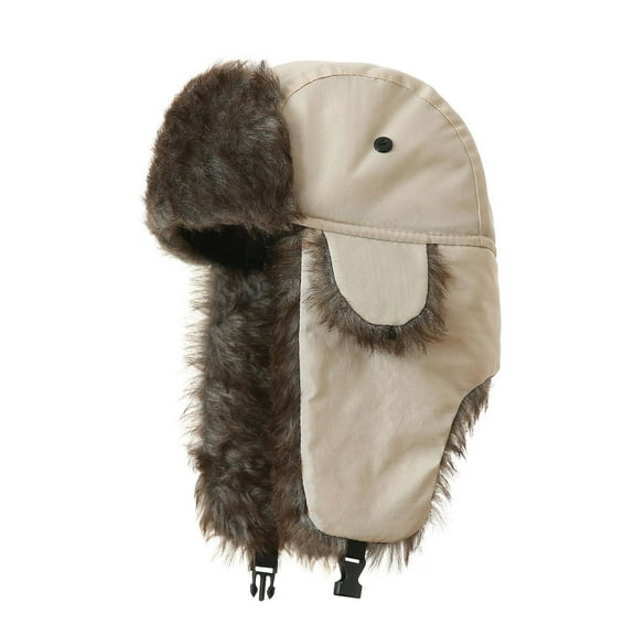 TELOLY Winter Hats for Men High Thermal Protection Trapper Hat Versatile Design Fur Hat Beige