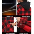 thumbnail image 4 of JWD Womens Plaid Shacket Jacket Long Sleeve Button Down Fleece Hooded Jackets Warm Coat, 4 of 7