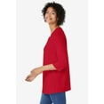 thumbnail image 3 of Woman Within Plus Size Perfect Three-Quarter Sleeve V-Neck Tunic, 3 of 6