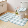 thumbnail image 2 of Aqua Plaid Bath Mat 3 Piece Bathroom Rug Set, Spring Summer Farmhouse Buffalo Checkered Non Slip Bath Rug Contour Mat and Toilet Lid Cover, Absorbent Shower Mats Soft Bath Rugs and Mats Sets, 2 of 8