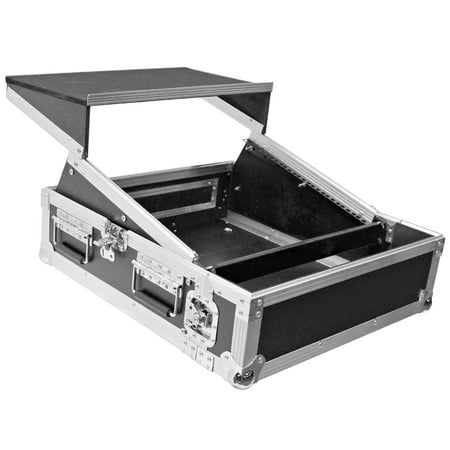 Seismic Audio Heavy Duty 2 Space ATA Rack Case with 10U DJ Mixer Top and Laptop Shelf - (Best Dj Mixer For Laptop)