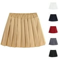 thumbnail image 2 of HAOTAGS Toddler Girls Skirts for School, Causal Uniform High Waisted Solid Color Athletic Skater Skirt Khaki 4-5Years, 2 of 6