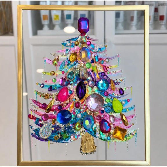 DIY Crystal Beaded Christmas Tree Handmade Kit, 2026 Trendy Jewel Glowing Christmas Tree Craft Kit, Complete Bead Making Set for Custom Hanging & Tabletop Xmas Home Decor Ornaments