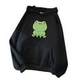 thumbnail image 2 of Womens 2022 Frog Hoodies Lightweight Hooded Drawstring Pullover Sweatshirts Cute Cartoon Animal Print Long Sleeve Tops Shirts, 2 of 3