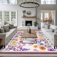 thumbnail image 3 of 5'x8' Area Rugs, Spring Flowers Indoor Outdoor Area Rug for Living Room Bedroom, Farmhouse Floral Botanical Elegant Washable Bathroom Rugs Kitchen Floor Carpet Mats Home Decor Aesthetic, 3 of 8