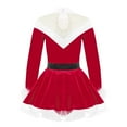 thumbnail image 2 of Zaldita Kids Girls Christmas Dress up Velvet Dance Dress Stand Collar Tutu Dress Winter Party Red 10, 2 of 6