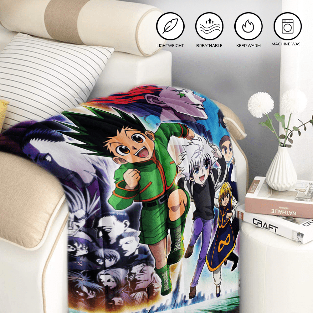 QTRT HUNTER × HUNTER - Leorio, Kurapika, Killua, GON · FREECSS 3D Printed  Blanket Cartoon Anime Characters Soft Plush Flannel Blanket Quilt Anime  Fans Otaku Gift Bedding : : Home & Kitchen