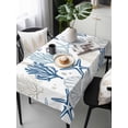 thumbnail image 5 of Blue Beige Coastal Table Cloth, Summer Beach Starfish Coral Nautical Waterproof Tablecloth for Rectangle Tables, Reusable Washable Fabric Table Cover for Restaurant Kitchen Dining Tables 60"x120", 5 of 5