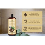 Handcraft Blends Organic Castor Oil for Hair, Eyelashes & Skin, 12 oz