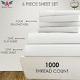 thumbnail image 2 of 6-PC Percale Sheets Set- 100% Organic Percale Cotton Bed Sheet 1000 Thread Count, Crisp and Cooling Percale Weave, 12-Inch Deep Pocket - Percale White, Short Queen, 2 of 7