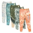 thumbnail image 2 of Green Tea Women's Soft Athletic Tie Dye Jogger Sweatpants w/ Pockets (Green/Pink Diagonal, S), 2 of 2