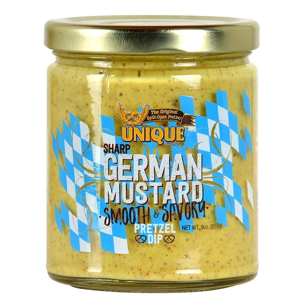 Unique Pretzels Sharp German Mustard Dip, 9 Ounce Pack Of 3