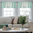 thumbnail image 3 of LALILO Kitchen Curtain Valance Mint Green Gradient Rod Pocket Window Curtain 52"x 18" Set of 2, 3 of 6