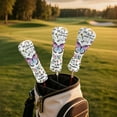 thumbnail image 3 of Yuyamidu Colorful Butterfly Golf Club Head Covers PU Leather Golf Head Covers Driver Covers Flowers Golf Headcover Fariway Wood Headcover Hybrid Covers, 3 of 8