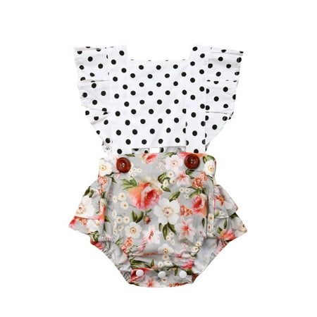

Qiylii Baby Girls Bodysuit Sleeveless Backless Ruffle Romper 3-24 Months