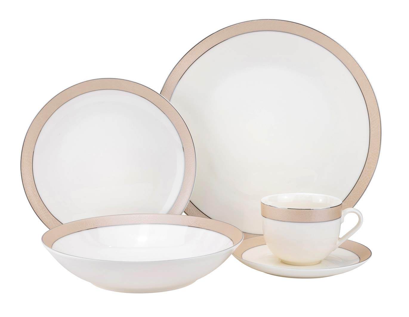 20-pc. Dinner Set Service for 4, 24K Gold-plated Luxury Bone China Tableware ("Downtown" 1402P) - image 2 of 2