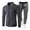 Dark Gray, variant on Men Sports Suit Men Suit Set Stand Collar Baseball Coat with Elastic Waist Sweatpants Regular Fit Sports Suit Breathable Men Fitness Suit