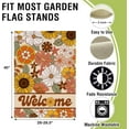 thumbnail image 2 of diyeu Welcome Spring Summer Groovy Flowers Small Decorative Garden Flag, Boho Colorful Hippie Vintage Floral Yard Lawn Outside Decor, Retro 60s 70s Outdoor Home Decoration Double Sided 12 x 18, 2 of 6