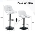 thumbnail image 3 of SUDICA Bar Stools Set of 2 White PU Leather Adjustable Swivel Counter Stools with Backrest, 3 of 7