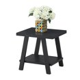 thumbnail image 2 of Xukmct Rectangle End Table with Bottom Shelf, Wood Side Table for Living Room, Office, Black, 2 of 5