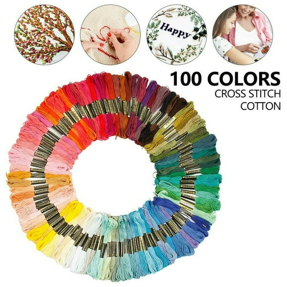 100 Colors Cotton DMC Cross Floss Stitch Thread Embroidery Sewing Skeins Multi Colors